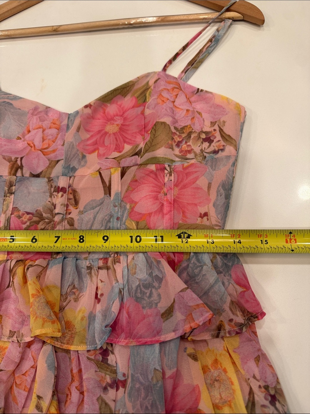 Olivaceous Pink Floral Tiered Ruffle Dress - Picture 8 of 10